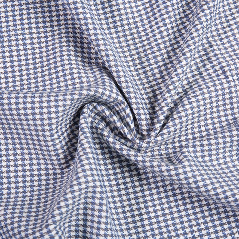 Tejido de spandex Tr teñido con hilo de pata de gallo de colores con diseño personalizado para trajes y uniformes